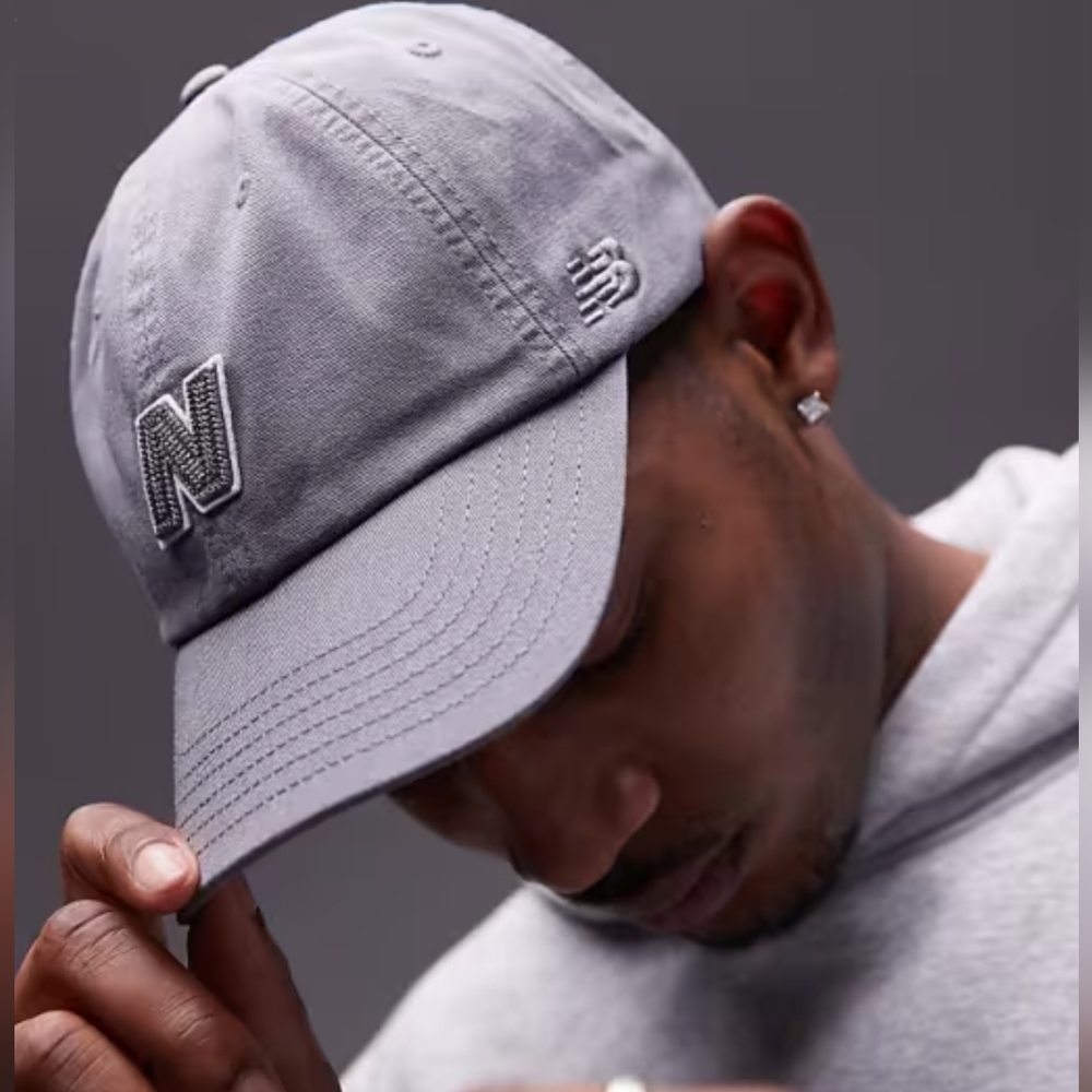 NWT New Balance Unisex Embroidered N Logo Baseball Hat Size One Size (Gray)